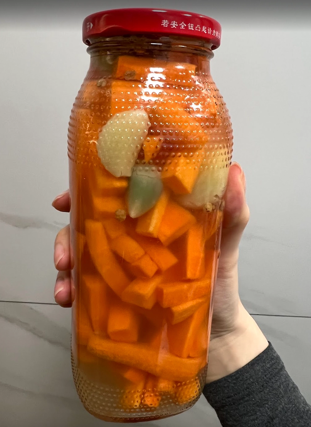 政府发的胡萝卜、胡椒、大蒜、凉白开和2%的盐